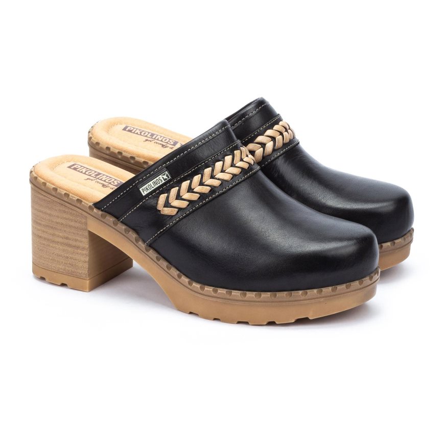 Women's Pikolinos CANARIAS Clogs Black | NZ R53Q107